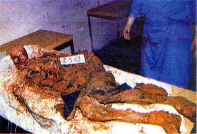Srebrenica/Zvornik region: The body of a Bosnian Serb boy murdered by Naser Oric’s forces in the Srebrenica pocket in eastern Bosnia.
