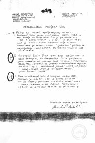 Факсимил дописа о муслиманима који су се предали Србима
