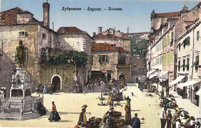 Разгледница из Дубровника, натпис на ћирилици