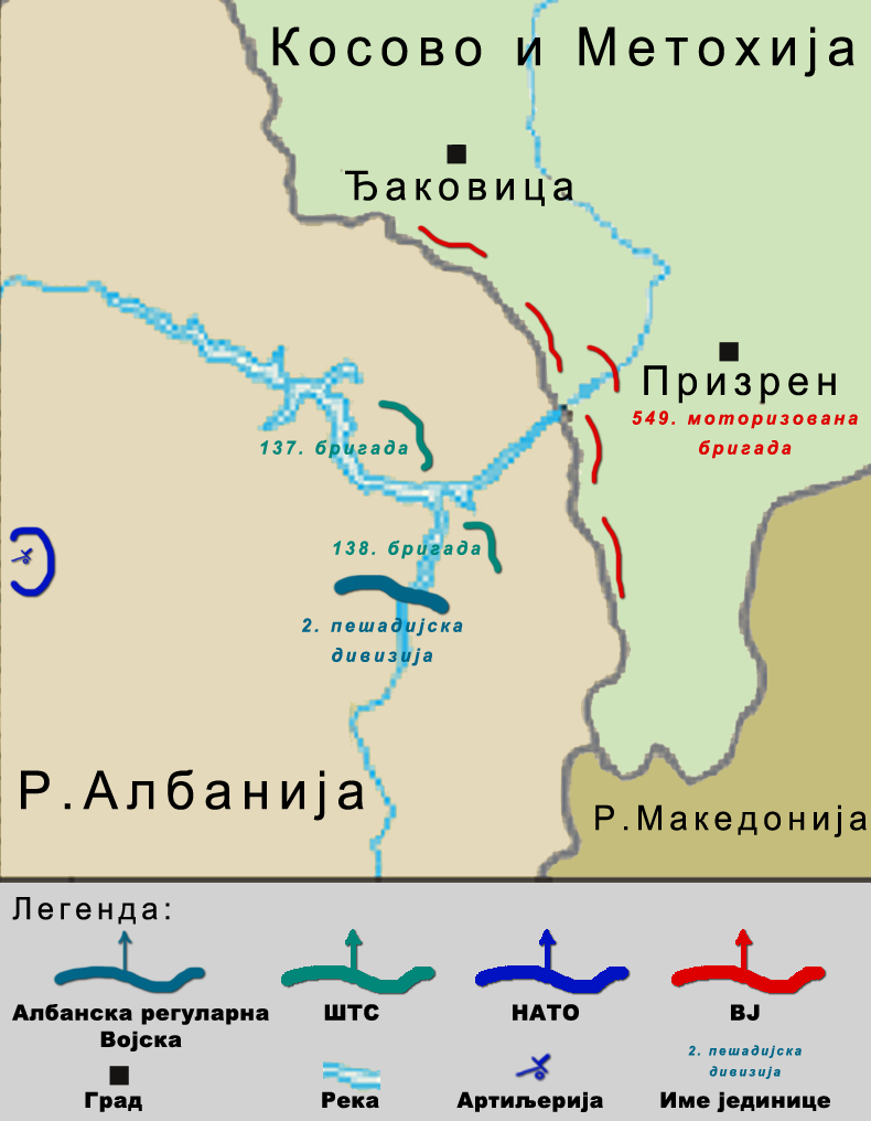 Приближни распоред снага зараћених страна до почетка операције.