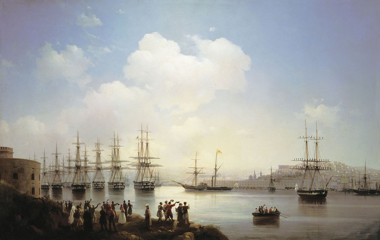 Иван Аjвазовски: Руска ескадра на путу у Севастопољ (1846).